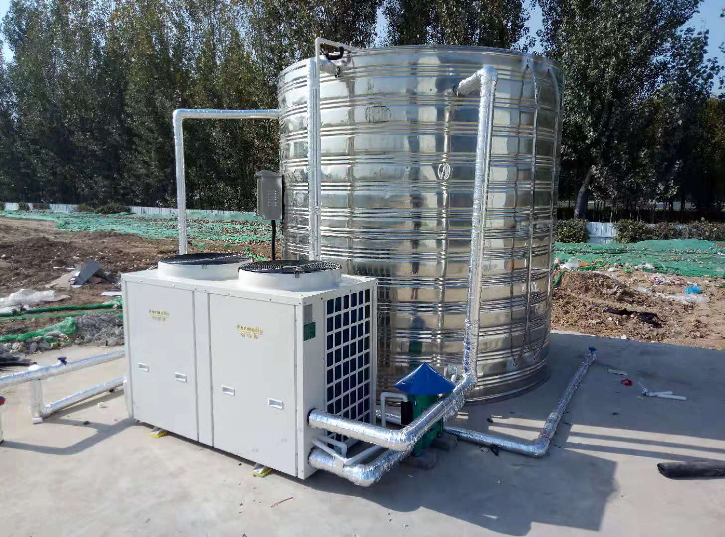 本公司簽約中國建筑**工程局熱水系統，安裝完畢！